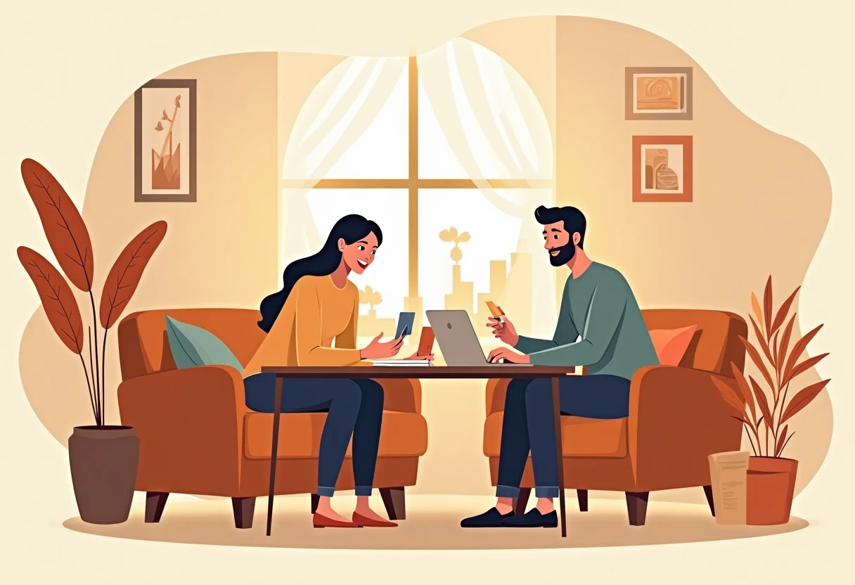 Couple reviewing car finance options