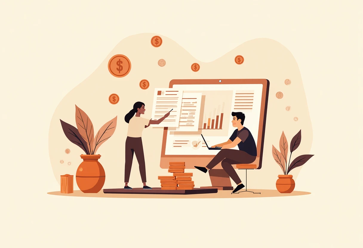 Freelancer reviewing loan options