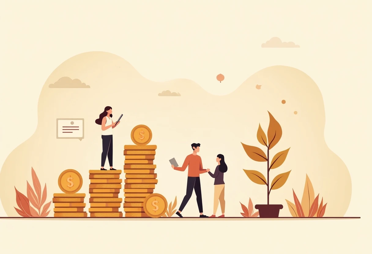 Balansschalen die financiële keuzes symboliseren